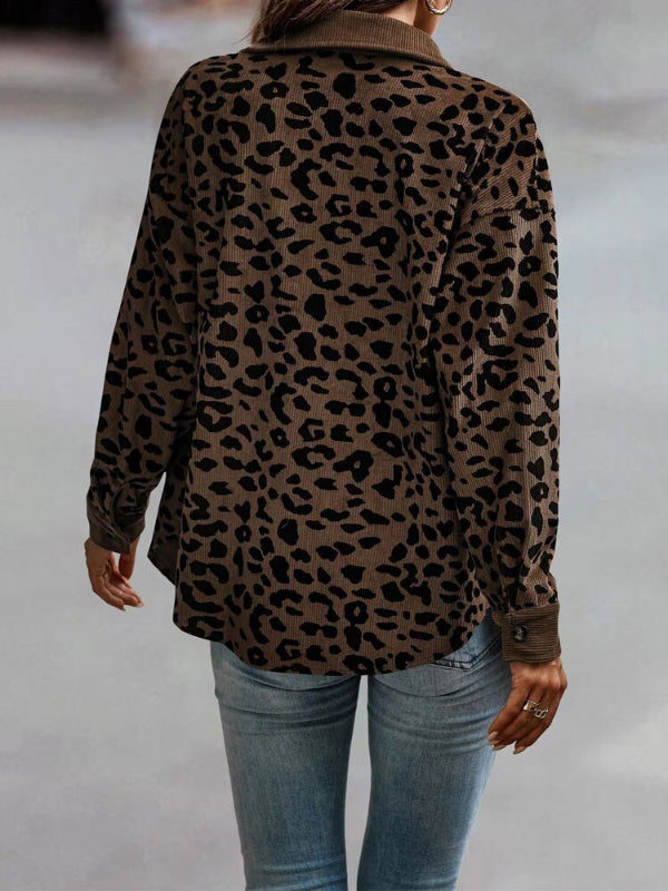 Wildly Chic: Leopard Corduroy Overshirt For Her