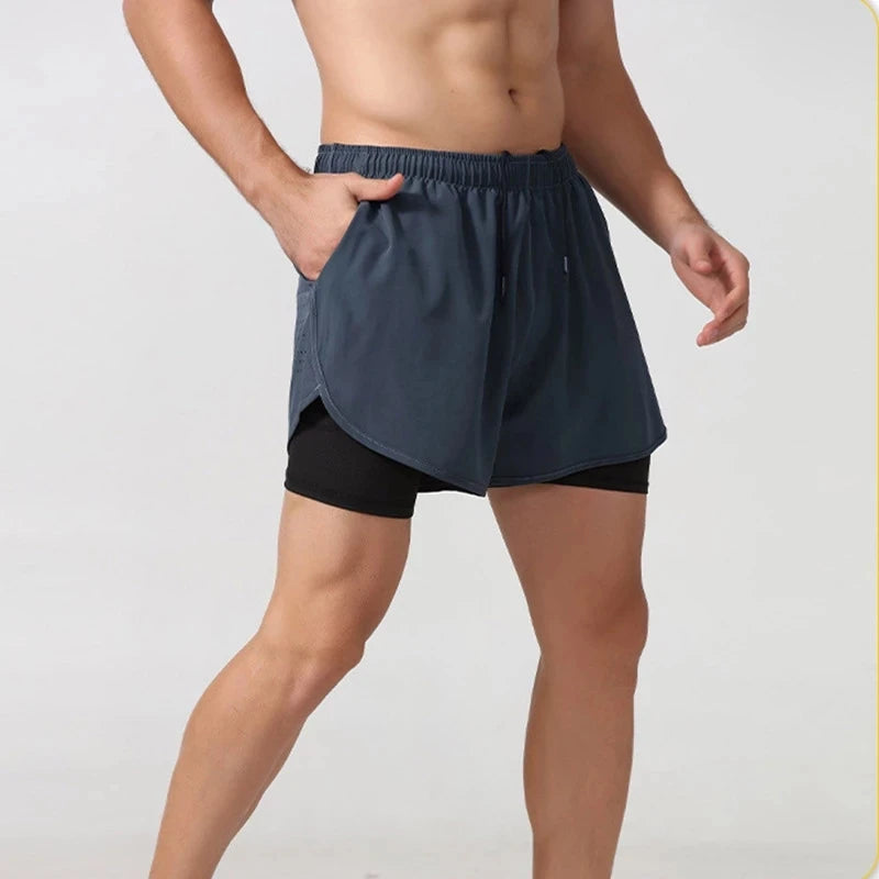 Workout Warrior: Men's Quick-Dry 2-Layer Shorts