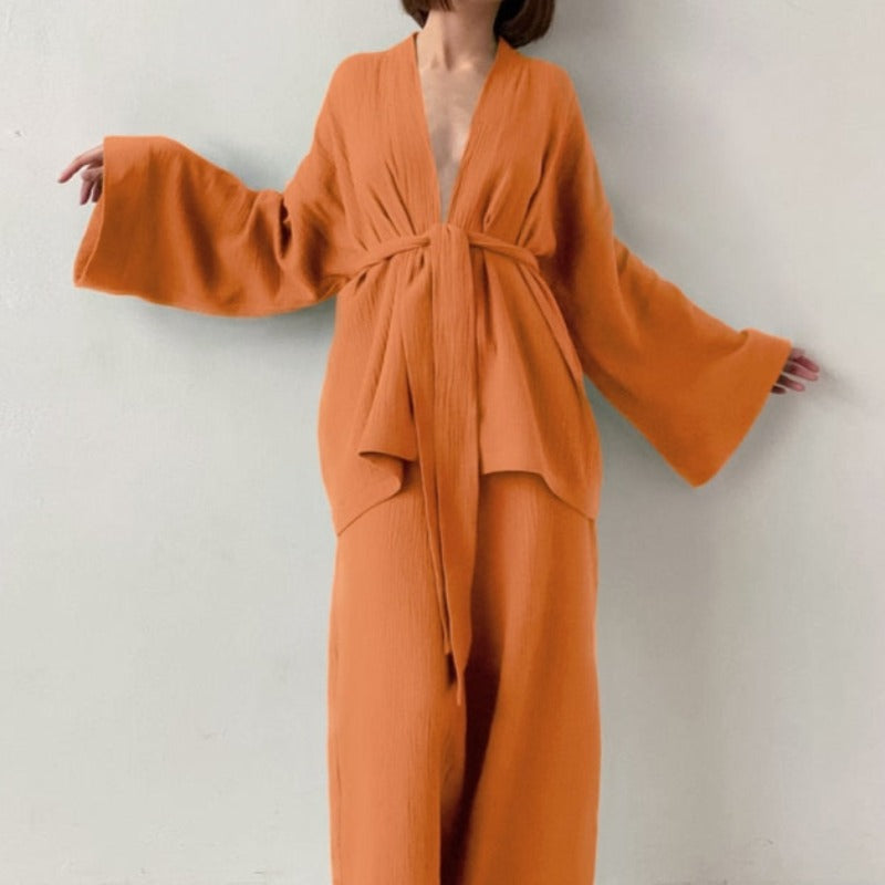Awaken Your Inner Goddess: Luxurious 100% Cotton Kimono Pjs