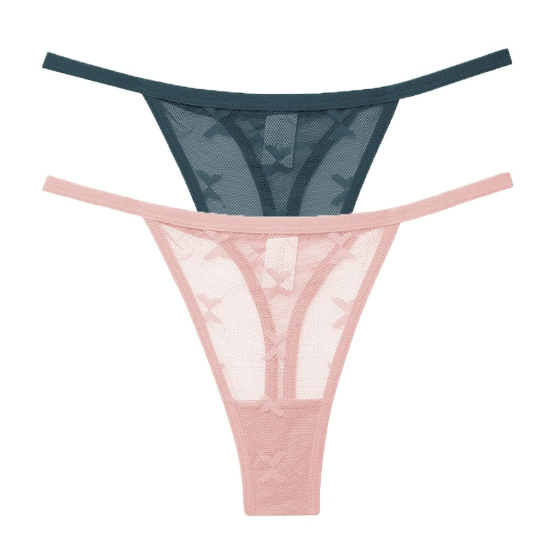 2 PCS Elegant Transparent Thong: Seamless, Breathable & Comfortable