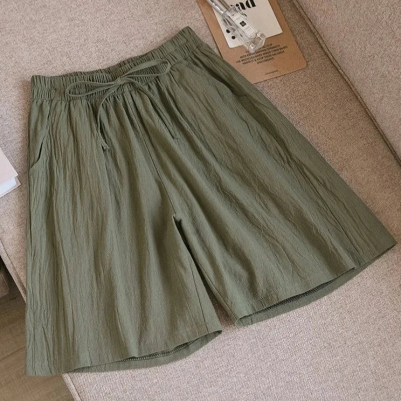 Breezy & Functional: Elastic Waist Cotton Shorts