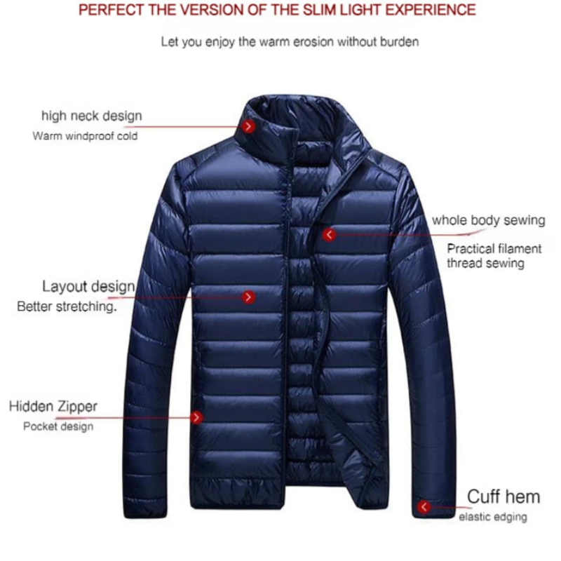Featherlight Warmth: Men's Waterproof Down Jacket