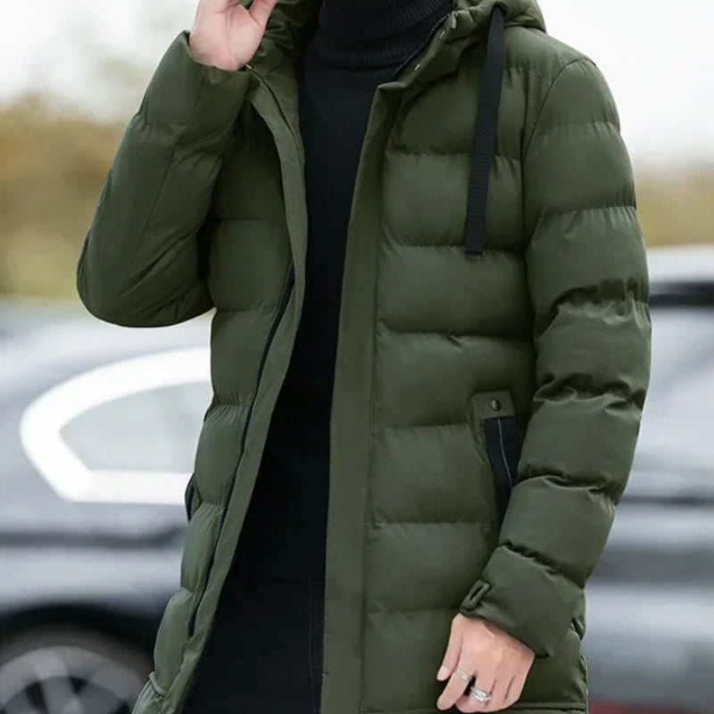 Winter-Ready Elegance: Men's Detachable Hood Down Coat