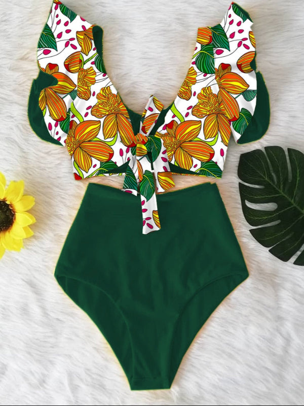High Waist Ruffle Bikini Set