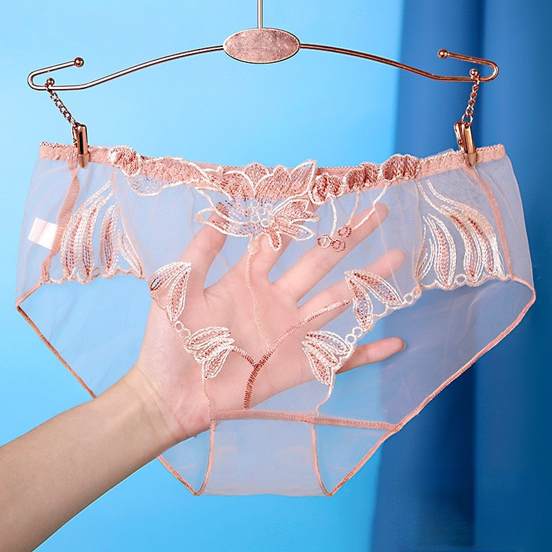 Transparent Floral Sheer Panties