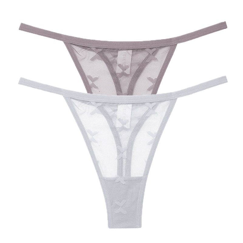 2 PCS Elegant Transparent Thong: Seamless, Breathable & Comfortable