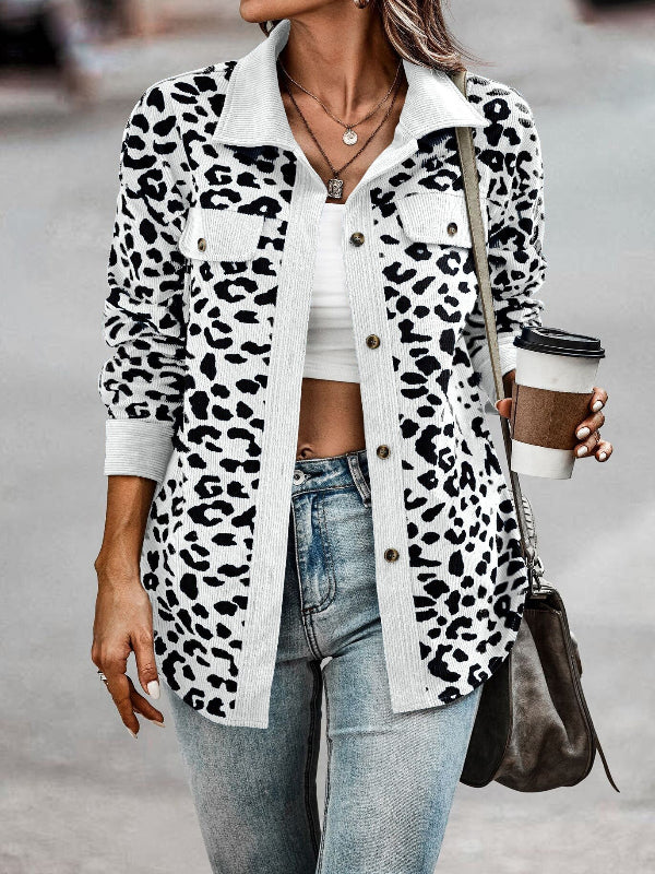 Wildly Chic: Leopard Corduroy Overshirt For Her