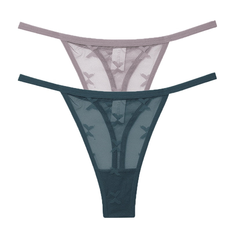 2 PCS Elegant Transparent Thong: Seamless, Breathable & Comfortable