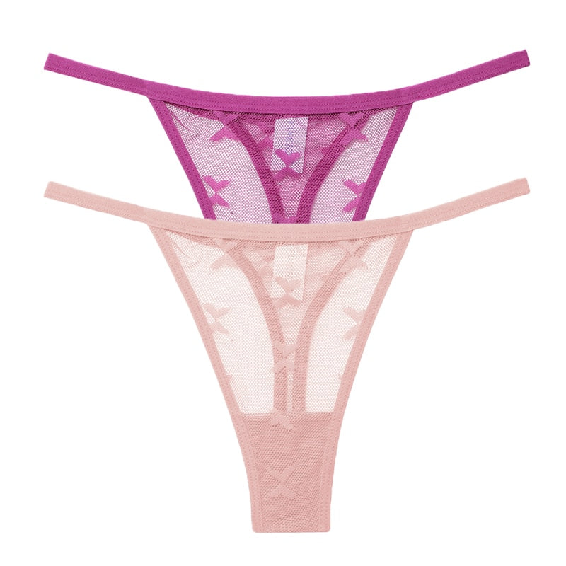 2 PCS Elegant Transparent Thong: Seamless, Breathable & Comfortable