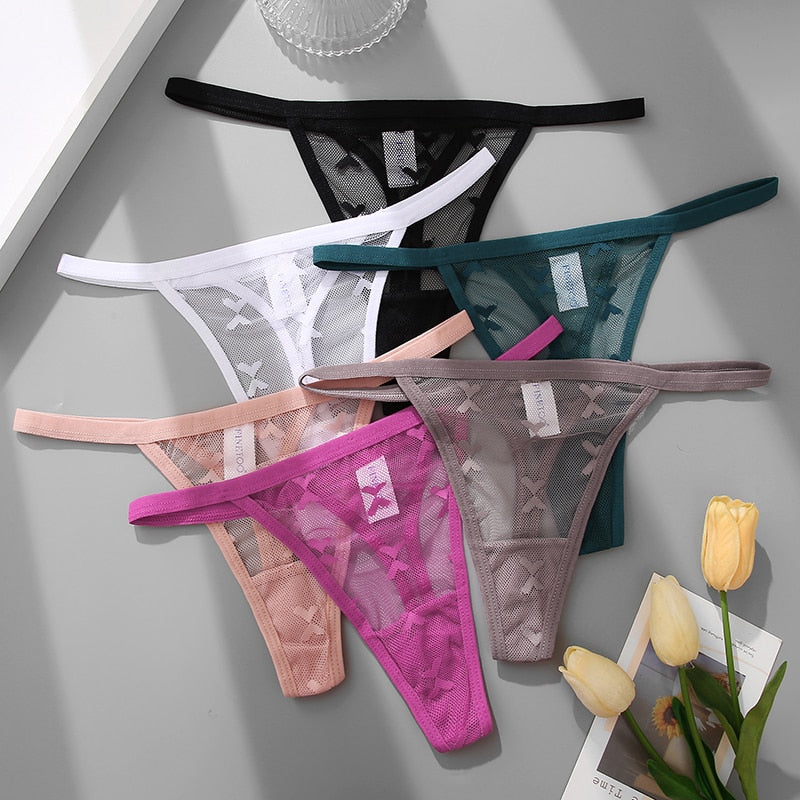 2 PCS Elegant Transparent Thong: Seamless, Breathable & Comfortable