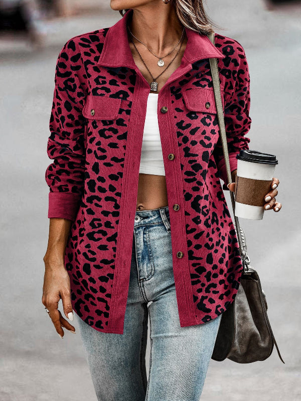 Wildly Chic: Leopard Corduroy Overshirt For Her