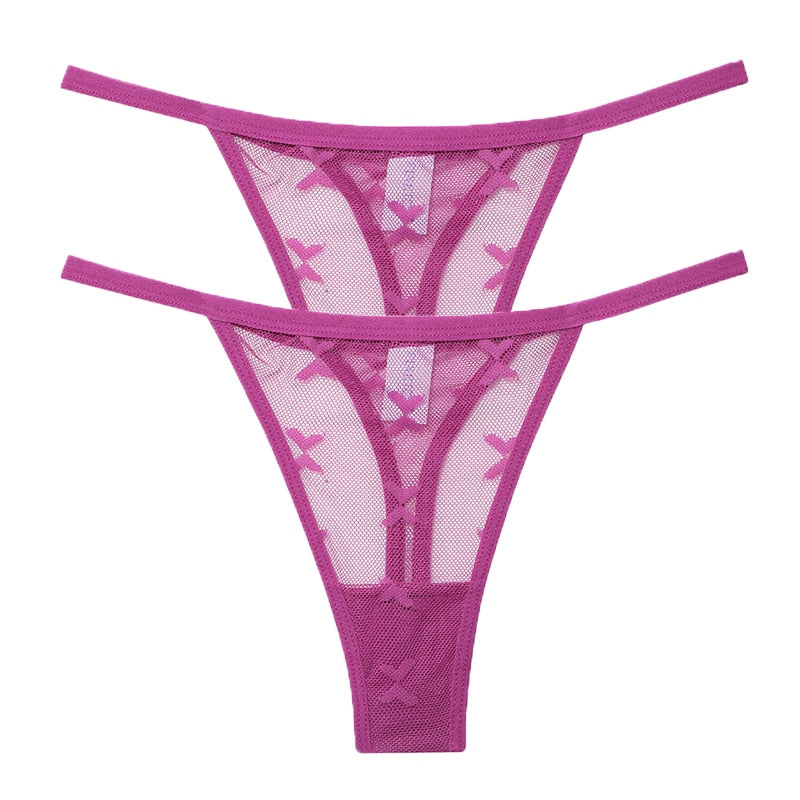 2 PCS Elegant Transparent Thong: Seamless, Breathable & Comfortable