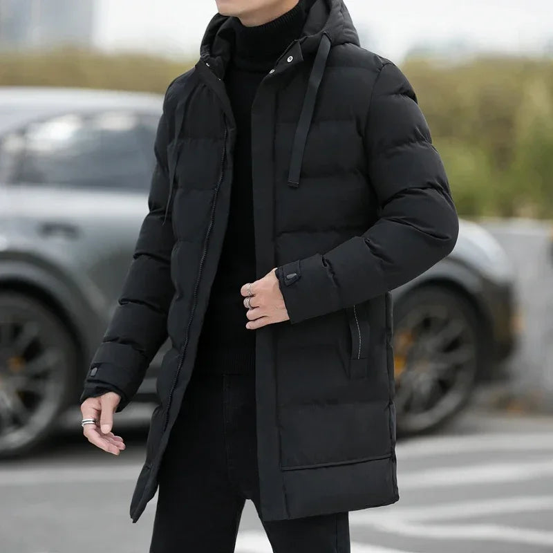 Winter-Ready Elegance: Men's Detachable Hood Down Coat