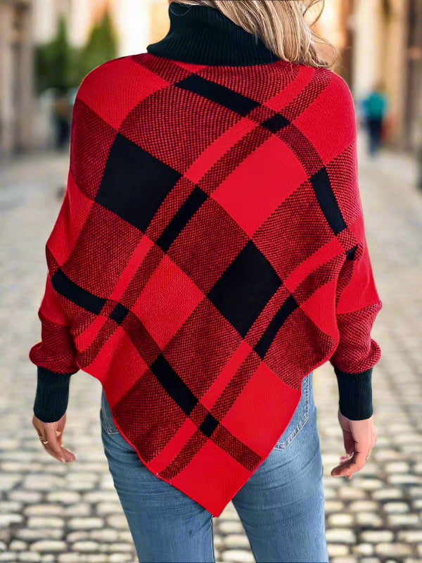 Modern Comfort "Plaid Edition": Women's Batwing Sleeve Sweater