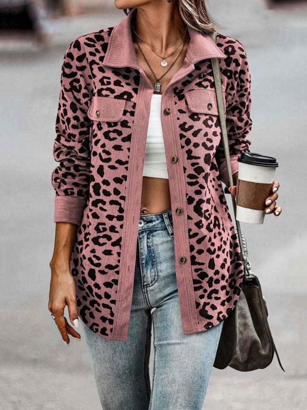 Wildly Chic: Leopard Corduroy Overshirt For Her
