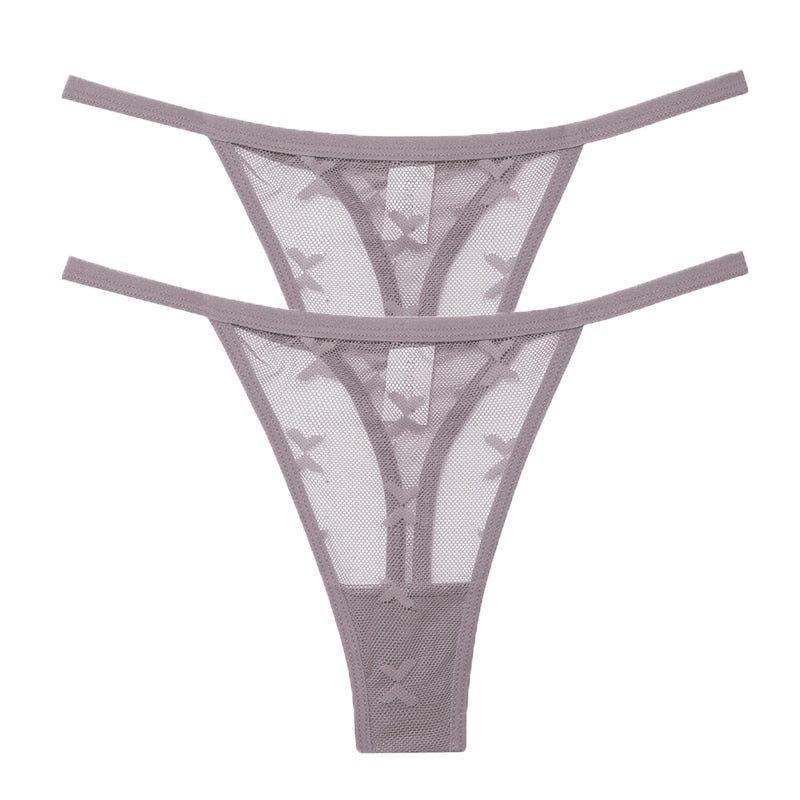 2 PCS Elegant Transparent Thong: Seamless, Breathable & Comfortable