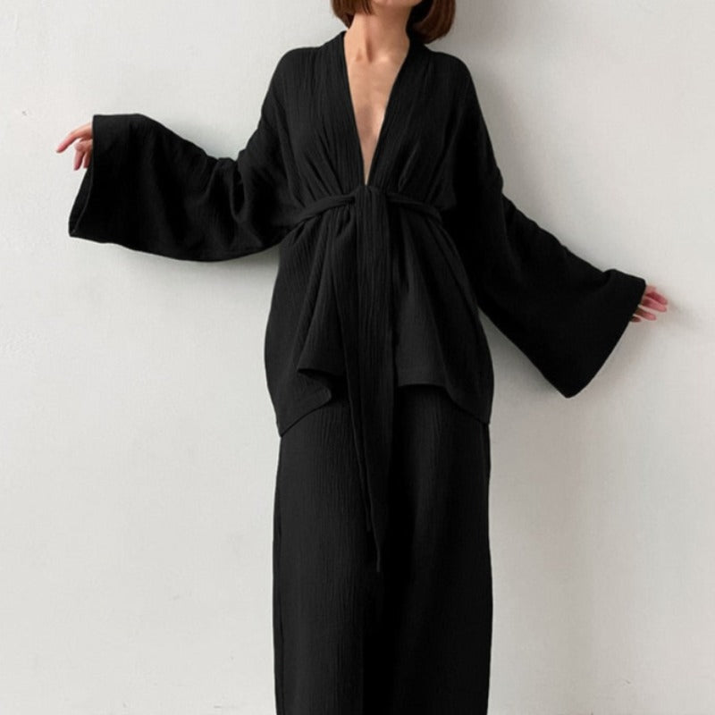 Awaken Your Inner Goddess: Luxurious 100% Cotton Kimono Pjs
