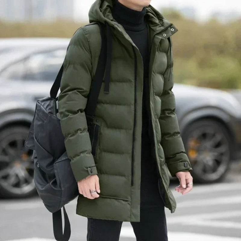 Winter-Ready Elegance: Men's Detachable Hood Down Coat