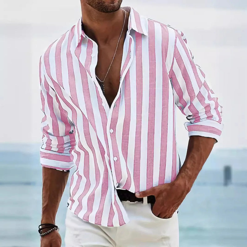 Breathable Stripe Shirt For Men: Easygoing Style