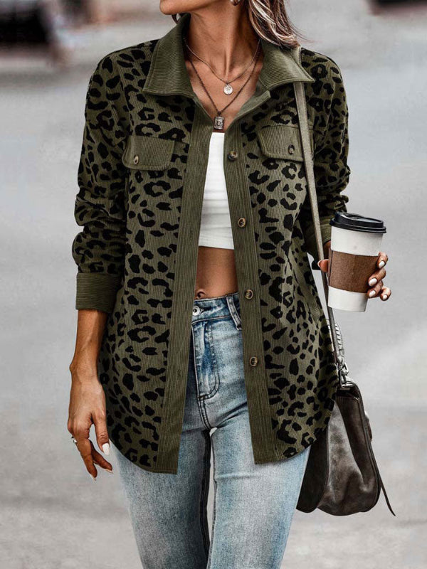 Wildly Chic: Leopard Corduroy Overshirt For Her