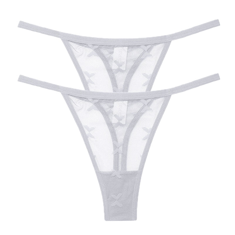2 PCS Elegant Transparent Thong: Seamless, Breathable & Comfortable
