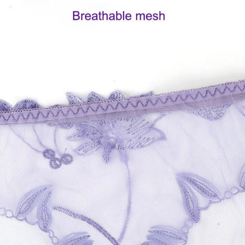 Transparent Floral Sheer Panties
