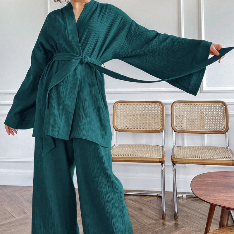 Awaken Your Inner Goddess: Luxurious 100% Cotton Kimono Pjs