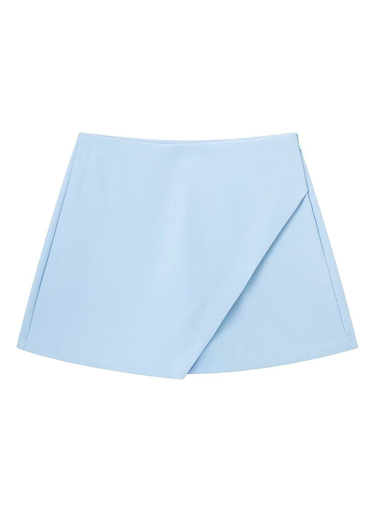 Versatile & Stylish SKORT: High Waist, Back Pockets & Side Zipper