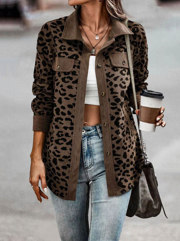 Wildly Chic: Leopard Corduroy Overshirt For Her