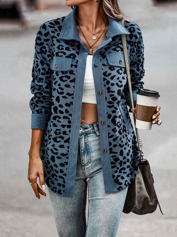 Wildly Chic: Leopard Corduroy Overshirt For Her