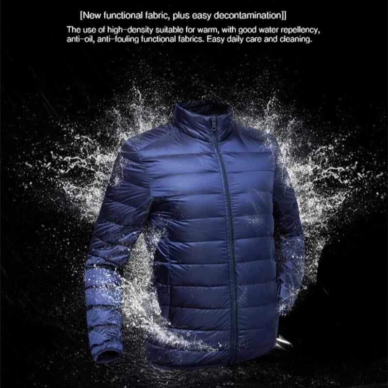Featherlight Warmth: Men's Waterproof Down Jacket