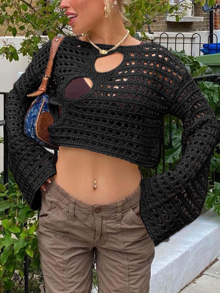 Hollow Out Crochet Crop Top