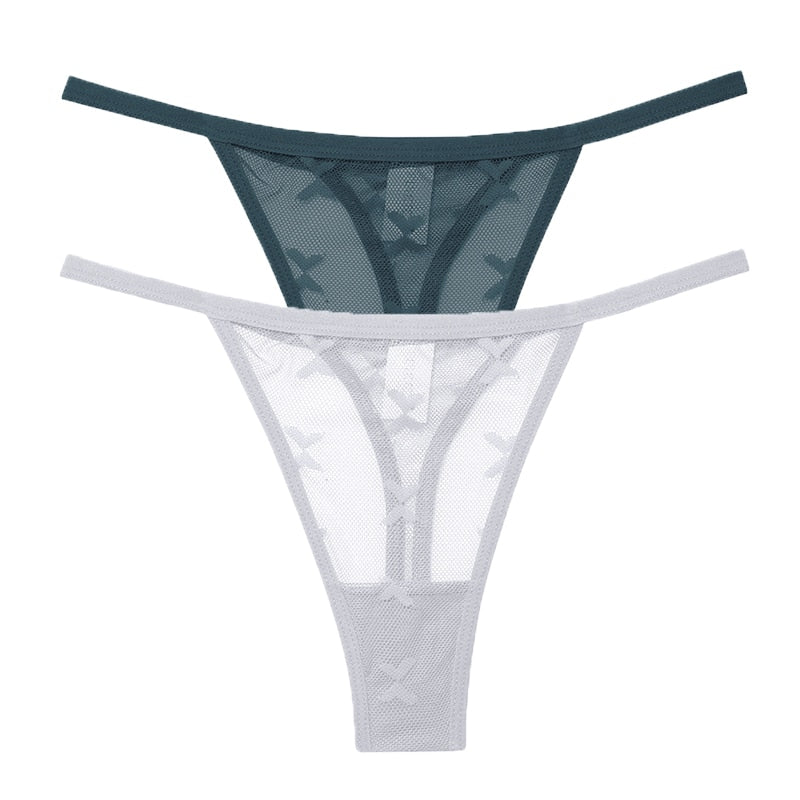 2 PCS Elegant Transparent Thong: Seamless, Breathable & Comfortable