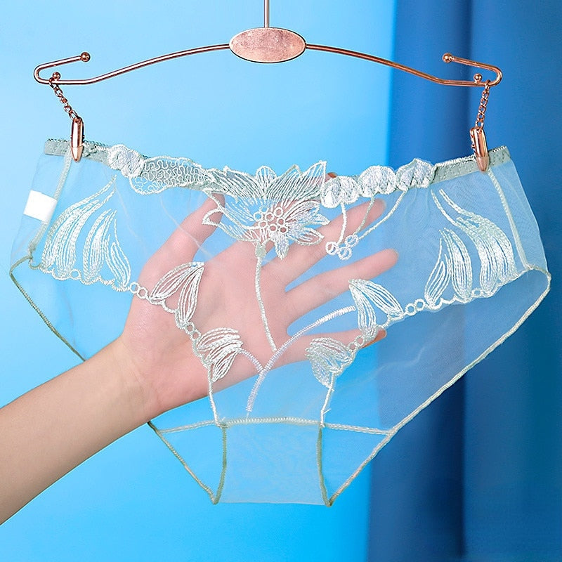 Transparent Floral Sheer Panties