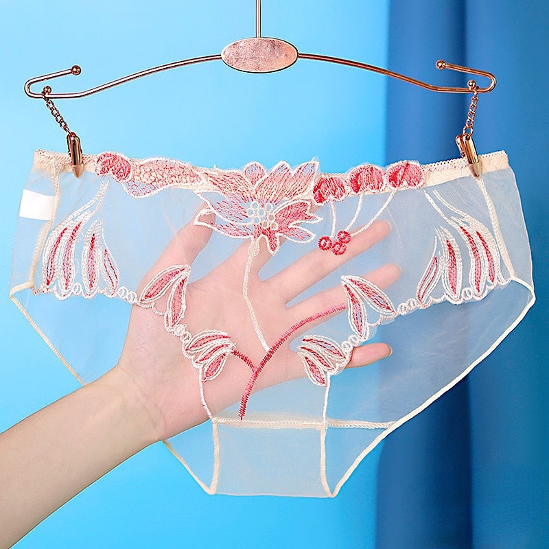 Transparent Floral Sheer Panties