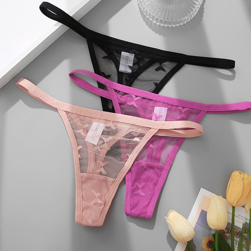 2 PCS Elegant Transparent Thong: Seamless, Breathable & Comfortable