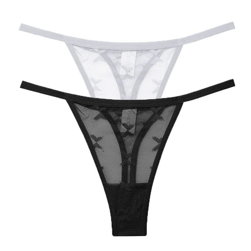 2 PCS Elegant Transparent Thong: Seamless, Breathable & Comfortable