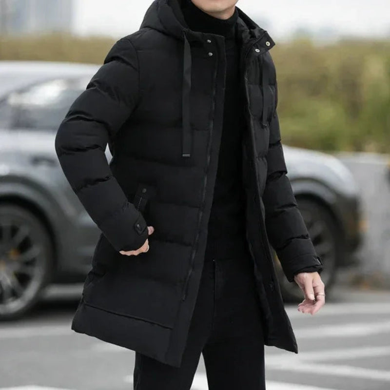 Winter-Ready Elegance: Men's Detachable Hood Down Coat