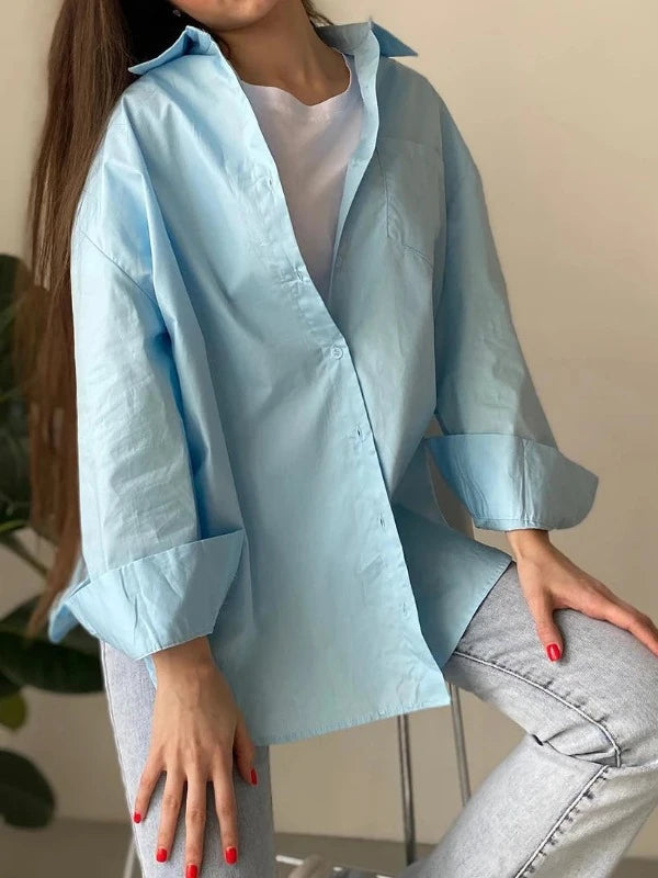 Trendy & Timeless: The Oversized Long Sleeve Shirt (Candy Colors)