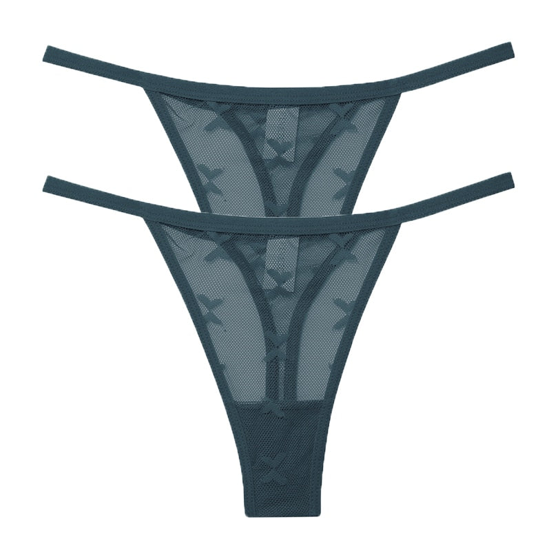 2 PCS Elegant Transparent Thong: Seamless, Breathable & Comfortable