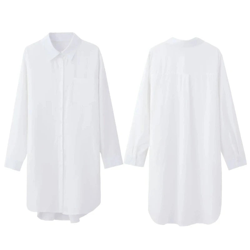 Monochromatic Magic: Women's Solid Color, Relaxed Fit, Long Sleeve Top