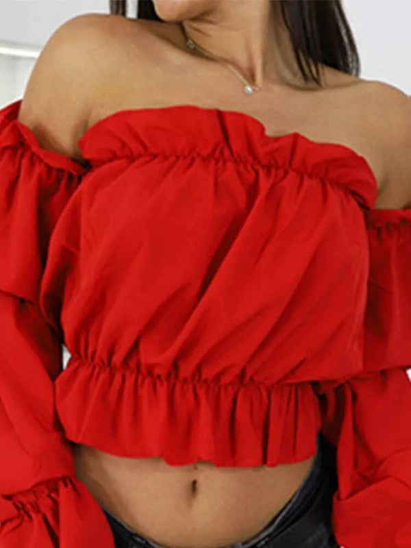 Summer Sweetness: Off-Shoulder Playful Crop Top