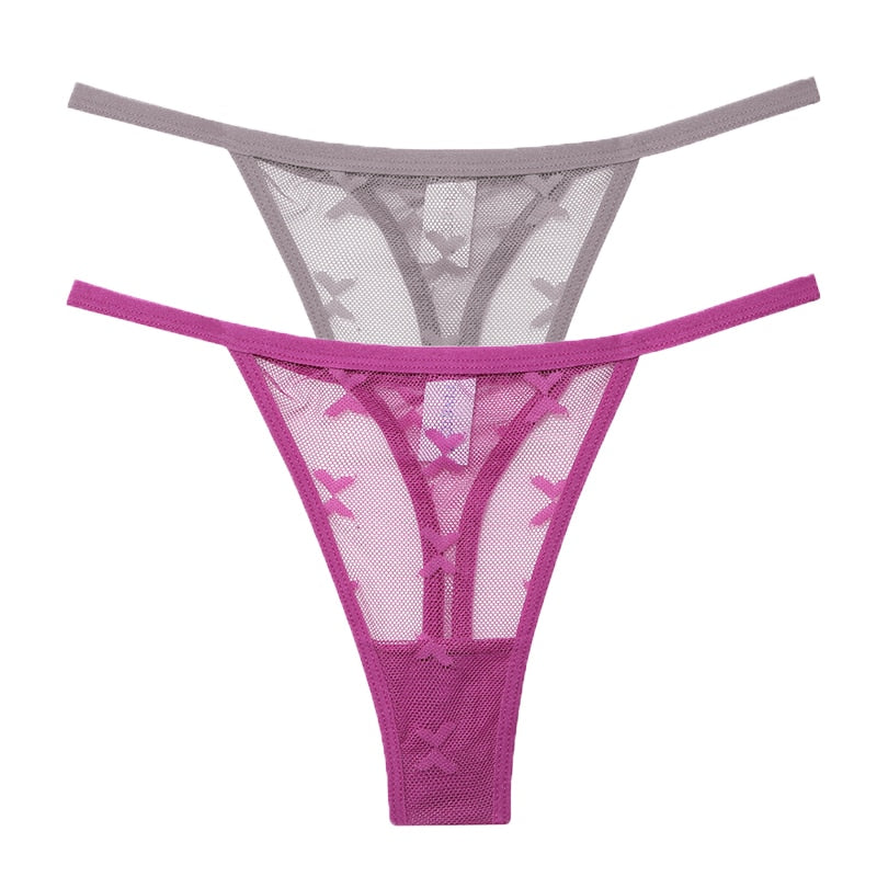 2 PCS Elegant Transparent Thong: Seamless, Breathable & Comfortable