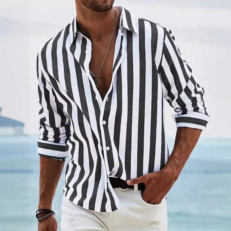 Breathable Stripe Shirt For Men: Easygoing Style