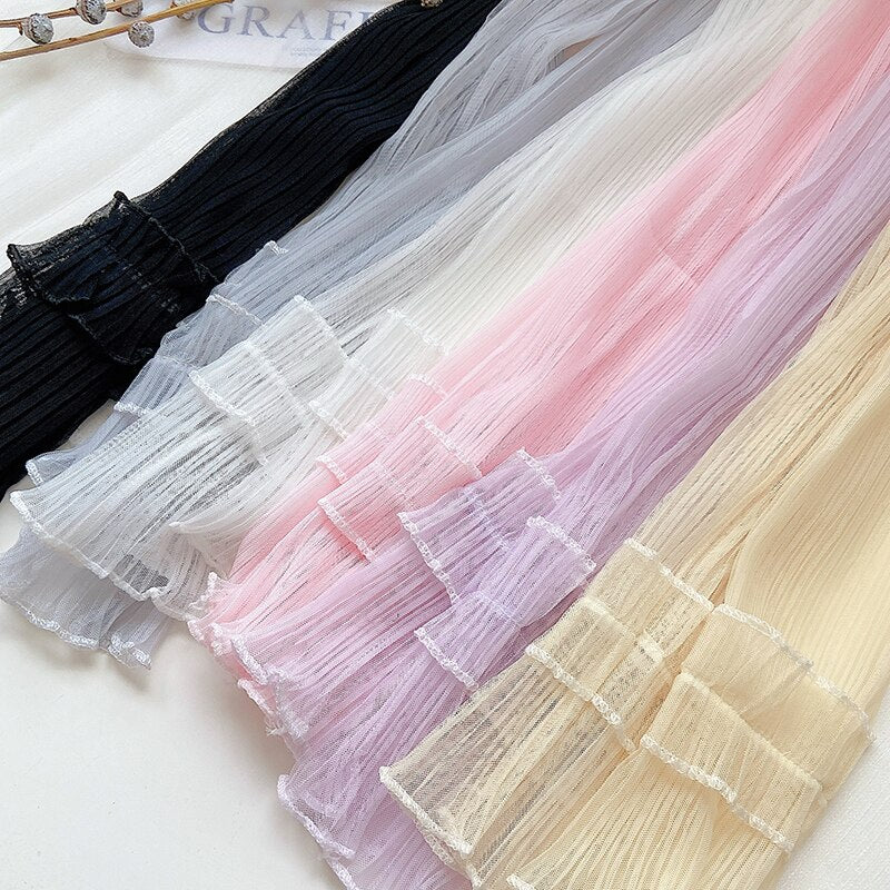 Sun Protection Lace Fingerless Full Arm Coverage