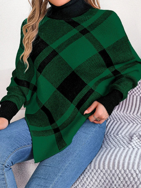 Modern Comfort "Plaid Edition": Women's Batwing Sleeve Sweater