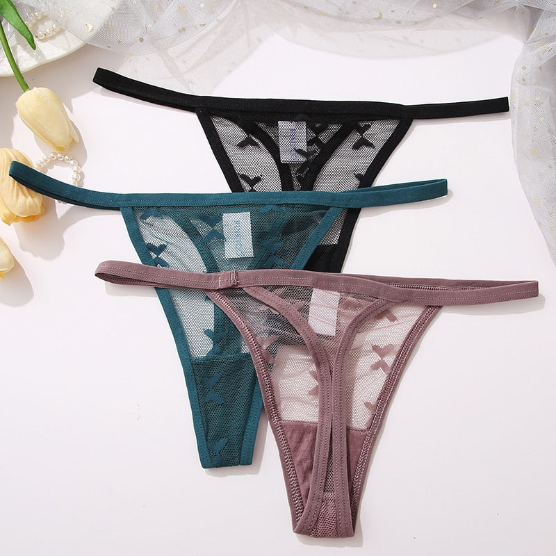 2 PCS Elegant Transparent Thong: Seamless, Breathable & Comfortable