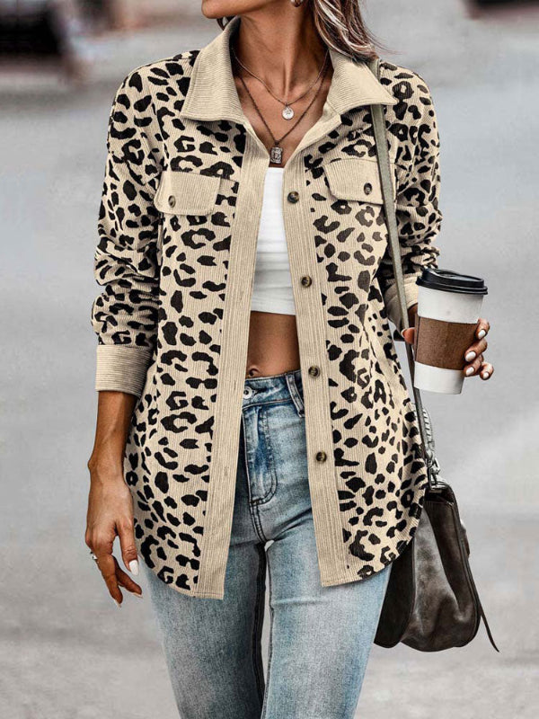 Wildly Chic: Leopard Corduroy Overshirt For Her