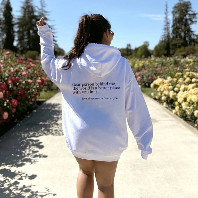 Share The Vibe: Cozy Hoodie With A Positive Message