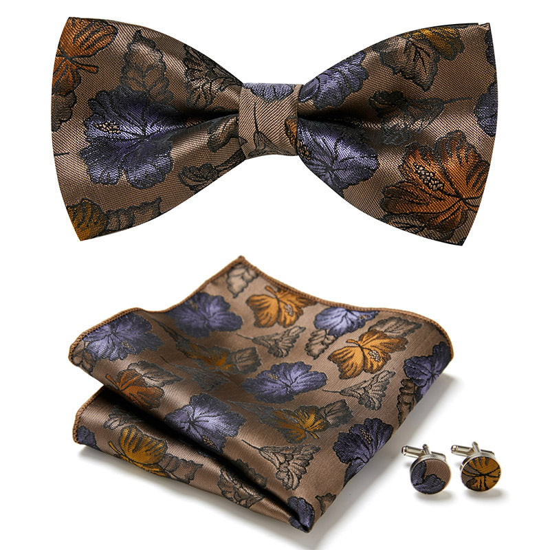 Gentleman Essentials: Bow Tie, Handkerchief & Cufflinks Set